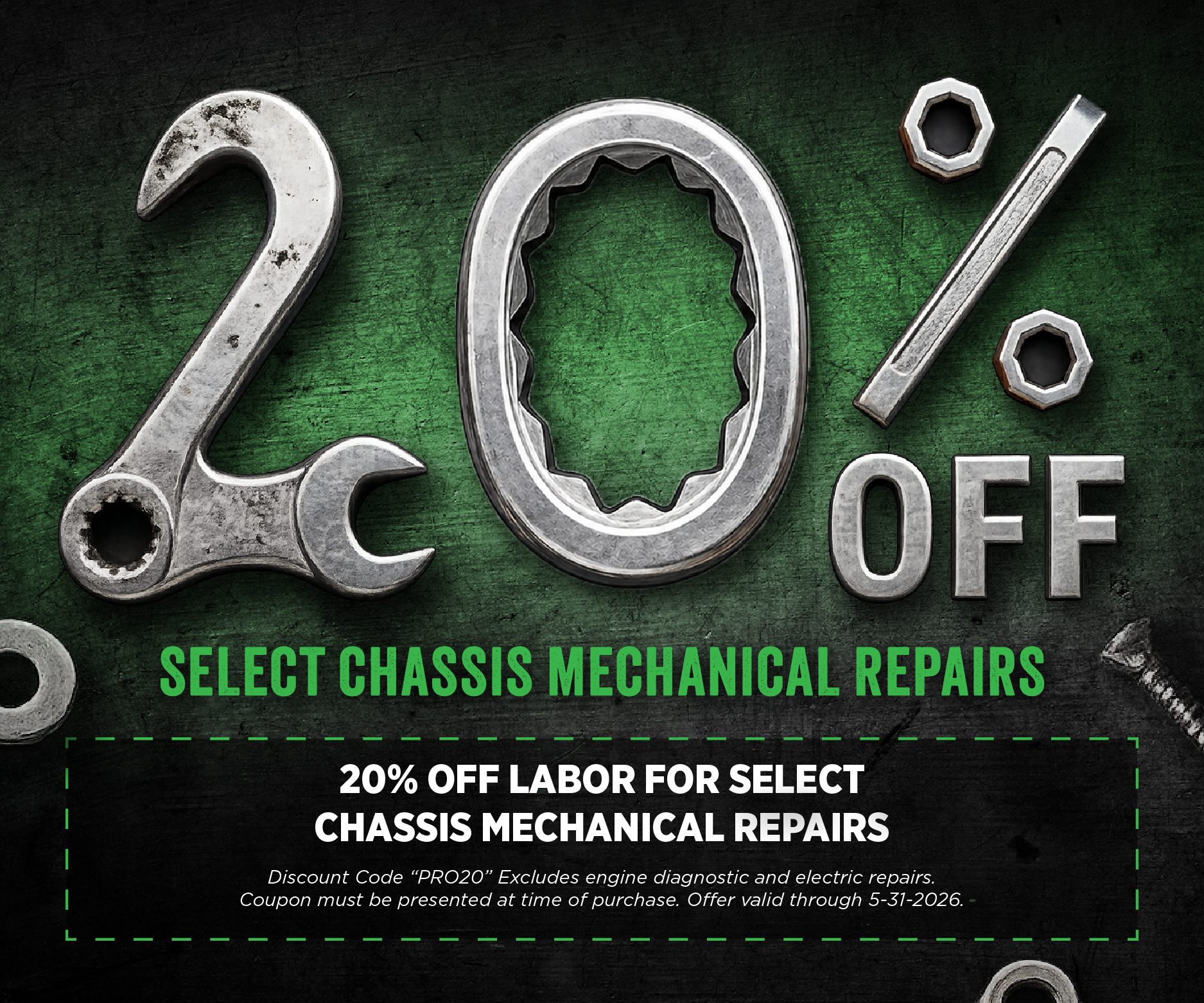 10-20% off labor
